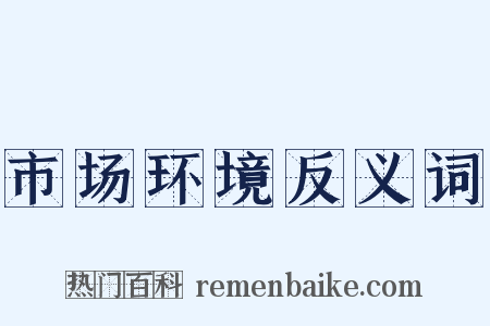 市场环境反义词是什么意思的图片